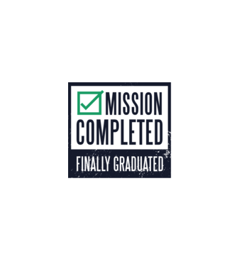 Mission completed Graduation pentru Absolvire model alb pe tricou