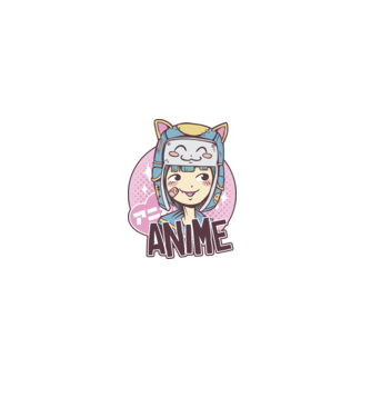 Fată drăguță Anime model albastru închis pe tricou