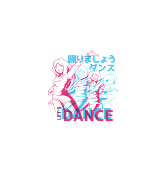 Anime Dance model alb pe tricou