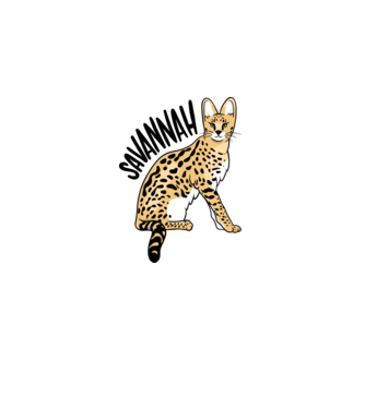 Pisică Savannah model gri pe tricou
