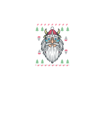 Moș Crăciun viking Pulover urât model negru pe tricou