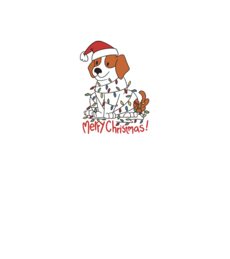 Beagle Crăciun Fericit! model gri pe tricou