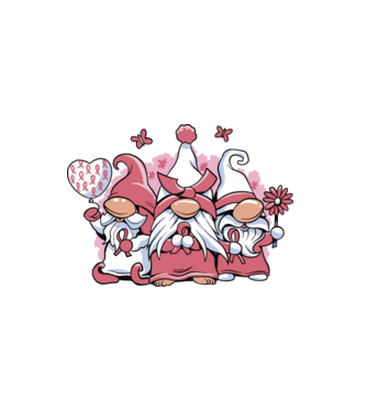 Pink christmas Gnomes model alb pe tricou