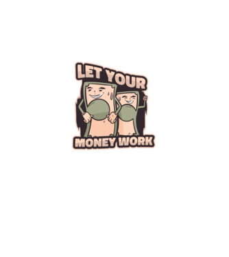 Let your money work model negru pe tricou
