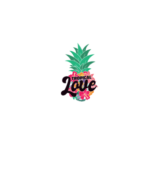 Ananas Tropical Love model alb pe tricou
