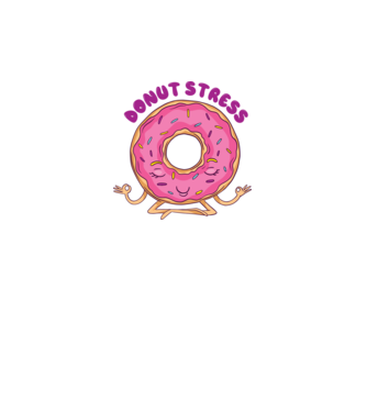 Donut Stress Gogoașă model alb pe tricou