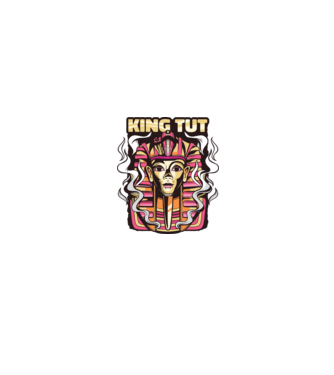 King Tut - Faraonul Tutankhamon model alb/roșu pe tricou