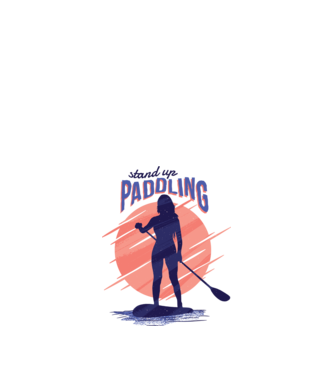 Tricou SUP Stand Up Paddle model alb pe tricou