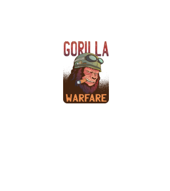 Gorilla Warfare model alb pe tricou