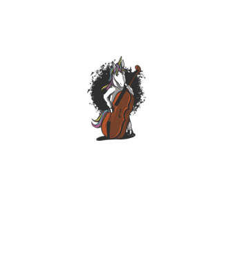 Unicorn cu violoncel model alb pe tricou