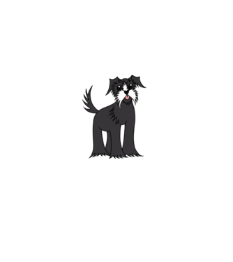 Desen Schnauzer model gri pe tricou
