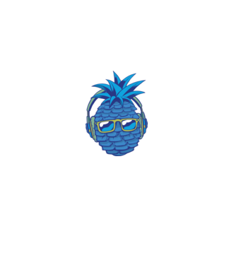 Ananas albastru cu căști model gri pe tricou