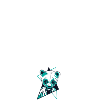 Panda Neon model negru pe tricou