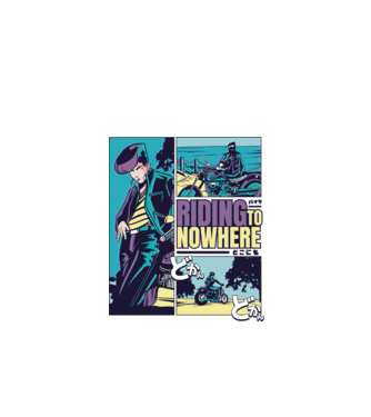 Anime Vaporwave Riding Nowhere model turcoaz pe tricou