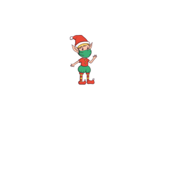 Elf cu mască model alb pe tricou