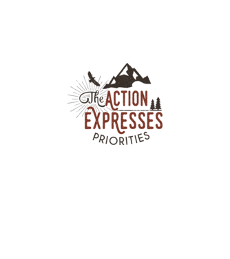 The action expresses priorities model alb pe tricou