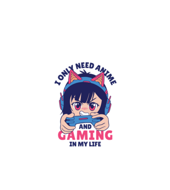Am nevoie doar de Anime și Jocuri model alb pe tricou