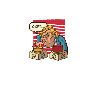 Trump Bombă nucleară model alb pe tricou