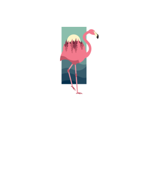 Flamingo Design model roz deschis pe tricou
