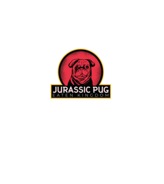 Jurassic Pug Tricou cu mops model negru pe tricou