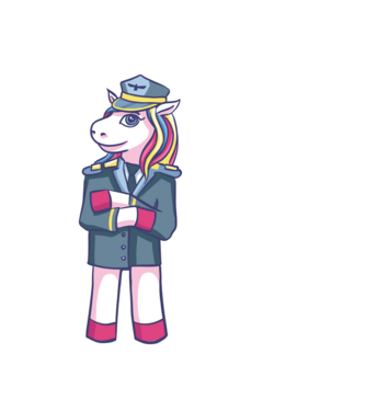 Unicorn Pilot model negru pe tricou
