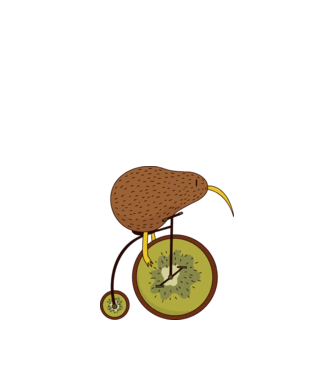Bicicletă Kiwi model nisipiu pe tricou