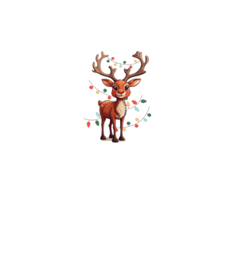 Festive Rudolph model alb pe tricou