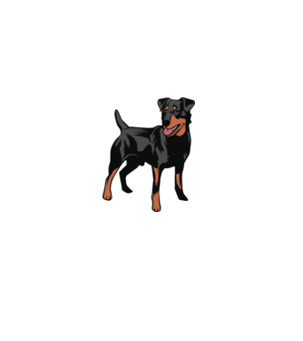 Câine de vânătoare german Terrier model albastru deschis pe tricou