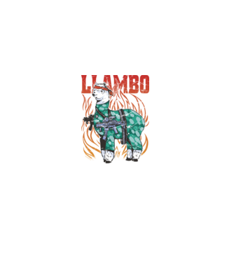 Llambo Lama model negru pe tricou