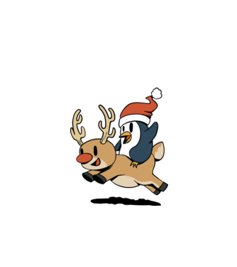 pinguin reindeer cristmas model alb pe tricou