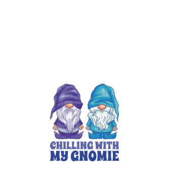 Chilling with my Gnomie model alb pe tricou