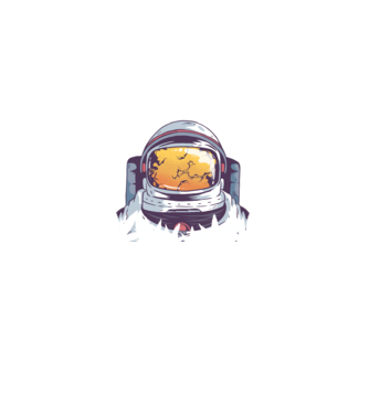 Astronaut Smoker model negru pe tricou
