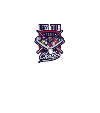 Less Talk More Chalk Billiard model alb pe tricou