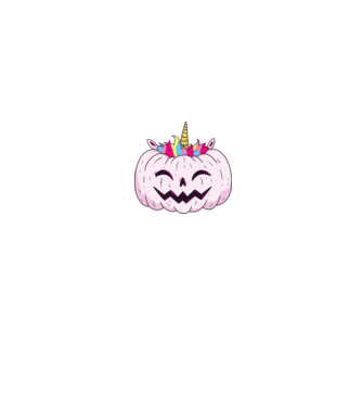 Unicorn Dovleac Halloween model negru pe tricou
