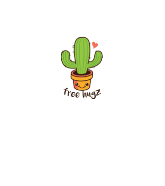 Free Hugz tricou amuzant Cactus model alb pe tricou