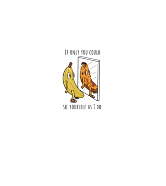 Oglindă Banană model turcoaz pe tricou