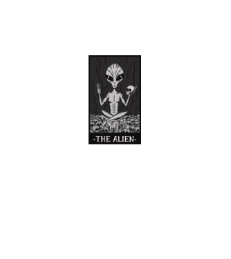 Extraterestru - Carte de tarot model alb pe tricou