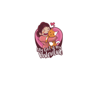 'Pisica mea este dragostea mea Tricou drăguț pentru Valentine''s Day' model alb pe tricou