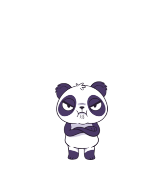 Panda furios model nisipiu pe tricou