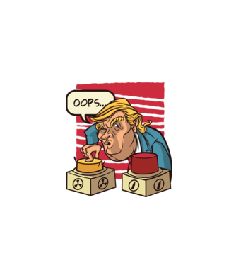 Trump Bombă nucleară model alb pe tricou