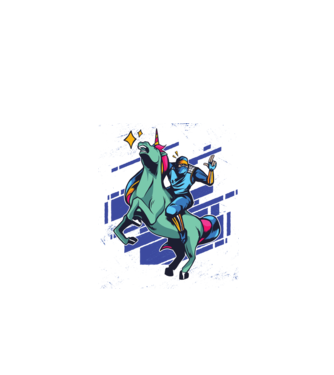Unicorn Ninja model turcoaz pe tricou