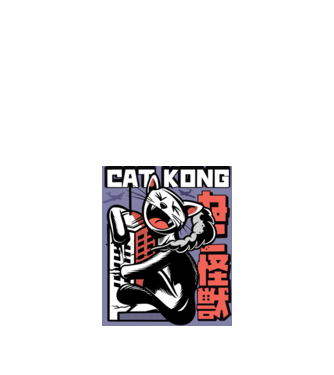Cat Kong model alb pe tricou