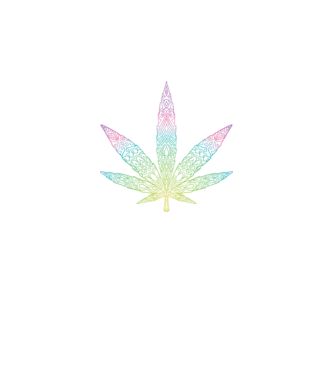 Frunză colorată de marijuana model negru pe tricou