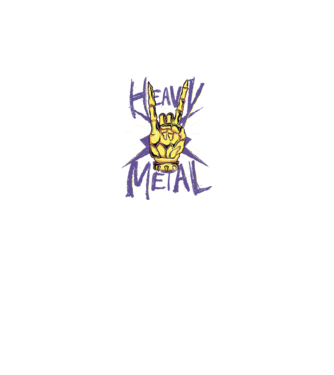 Heavy Metal model negru pe tricou