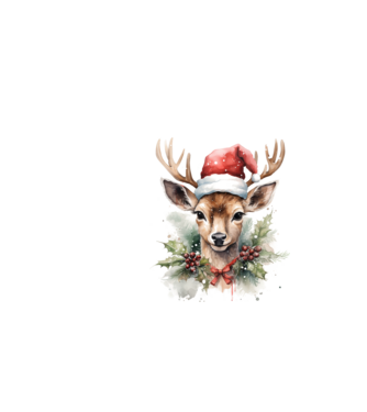 Festive Reindeer model alb pe tricou