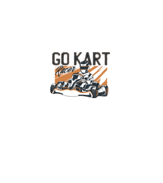 Concurent Go-kart model alb pe tricou
