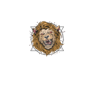 angry lion model negru pe tricou