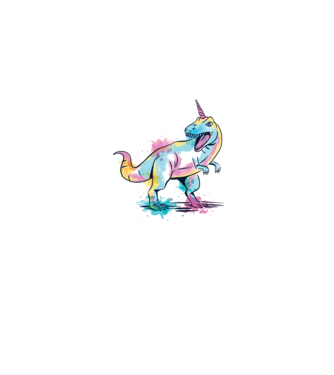 Unicornsaurus - Dinozaur Unicorn model gri pe tricou