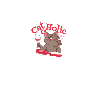 Catoholic - iubitor de pisici model alb pe tricou
