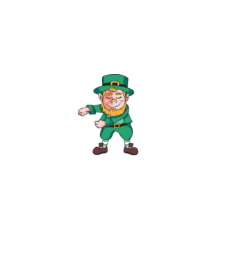 Leprechaun Floss - St. Patrick DAB dans model verde închis pe tricou